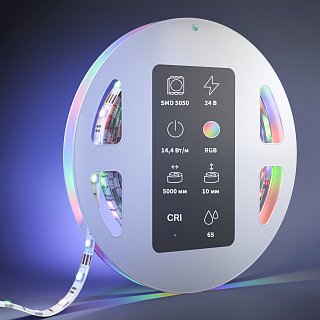 Светодиодная лента Ultra 24В 5050 14,4Вт/м RGB 5м IP 65 201140