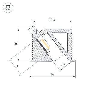 Профиль SL-BEVEL-H10-F14-2000 ANOD OLIVE GREY (Arlight, Алюминий)