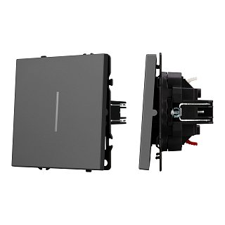 Механизм выключателя одноклавишный непроходной LED SWT-NOBE-MK01-SFPL-L-GR (230V, 10A) (Arlight, -)