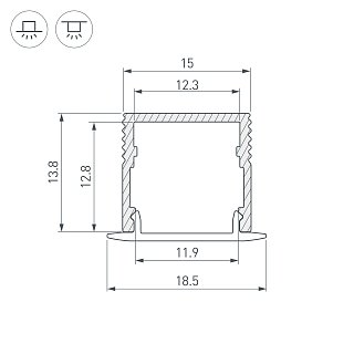 Профиль SL-MINI-15-2000 BLACK (Arlight, Алюминий)