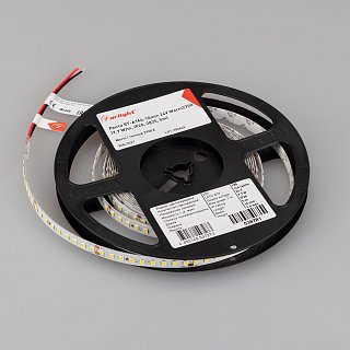 Светодиодная лента RT-A144-10mm 24V Warm2700 (7.7 W/m, IP20, 2835, 5m) (Arlight, высок.эфф.200 лм/Вт)