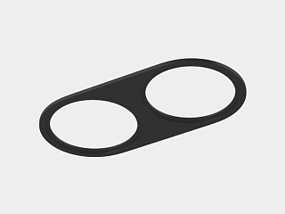 Рамка двойная для серии COMBO 1 круглая, черная, COMBO-1R2-BL