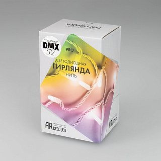 Светодиодная гирлянда ARD-STRING-PRO-10000-WHITE-100LED-MILK-LIVE RGB-DMX (24V, 10W) (Ardecoled, IP65)