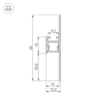 Профиль ARH-PLINTUS-FANTOM-2000 WHITE (Arlight, Алюминий)