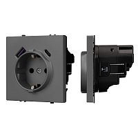 Механизм розетки с USB зарядкой SCT-NOBE-MUAC-SFPL-GR (230V, 16A) (Arlight, -)