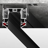 Трек SY низковольтный встраиваемый в натяжной потолок без провода питания, черный, SY-601201-CL-2-BL