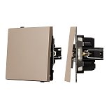 Механизм выключателя одноклавишный непроходной SWT-TENDO-MK01-PL-GD (230V, 10A) (Arlight, -)