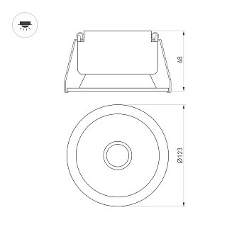 Светильник MS-HARBOR-R123-20W Warm3000 (BK, 24 deg, 230V) (Arlight, IP20 Металл, 5 лет)