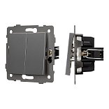 Механизм выключателя двухклавишный непроходной SWT-MK02-PL-GR-V (250V, 10A) (Arlight, -)