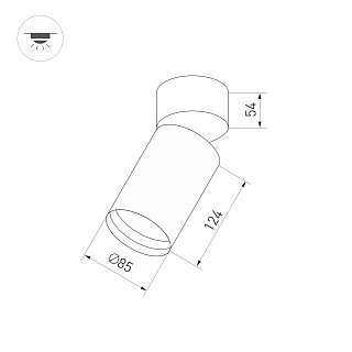 Корпус SP-POLO-SURFACE-FLAP-R85 (BK, 1-3, 350mA) (Arlight, IP20 Металл, 3 года)
