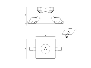 Корпус светильника потолочный встраиваемый, COMBO-34-WH, Белый, IP20, COMBO-34-WH