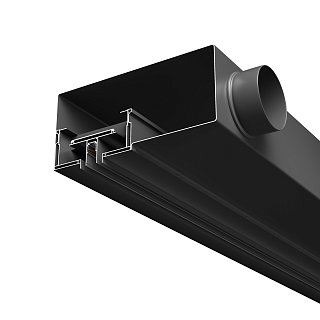 Диффузор с отражателем, линейный, ГКЛ 12,5 мм, черный, с шинопроводом Exility, КСД тип 4