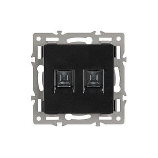 Механизм компьютерной розетки двойной SCT-MPC2-PL-BK (RJ-45, CAT6) (Arlight, -)
