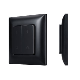 INTELLIGENT ARLIGHT Кнопочная панель SMART-RF-801-22-2G-DIM-SUF Black (3V, 2.4G) (IARL, IP20 Пластик, 5 лет)