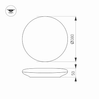 Светильник CL-FRISBEE-MOTION-R380-25W Day4000 (WH, 180 deg, 230V) (Arlight, IP54 Пластик, 3 года)