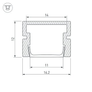 Профиль PDS-SM-2000 ANOD BLACK (Arlight, Алюминий)