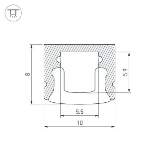 Профиль ARH-MINI5-2000 ANOD (Arlight, Алюминий)