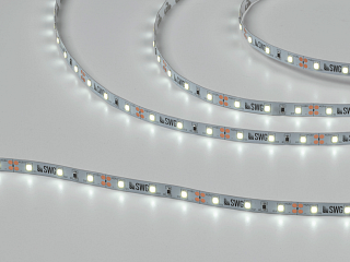 Светодиодная лента 2835, 60 LED/м, 4,8 Вт/м, 12В , IP20, 3M, Цвет: Холодный белый, SWG260-12-4.8-W-M