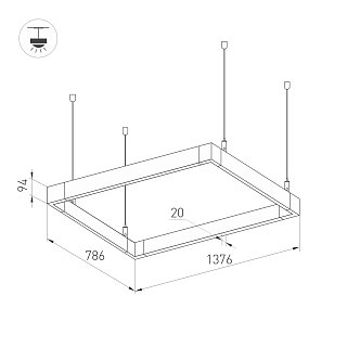 Светильник ALT-LINEAIR-RECTANGLE-FLAT-UPDOWN-DIM-1375x785-140W Day4000 (BK, 100 deg, 230V) (Arlight, IP20 Металл, 3 года)
