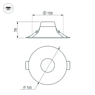 Светильник MS-BLIZZARD-BUILT-R165-16W Day4000 (WH, 100 deg, 230V) (Arlight, IP20 Металл, 3 года)