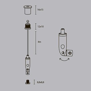 Комплект подвесов для радиусного профиля 4м.