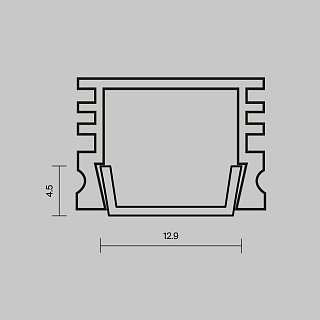 Рассеиватель для профиля 16×12 (Чёрный, 2 м), ALM-005-B-DF-2M 642024