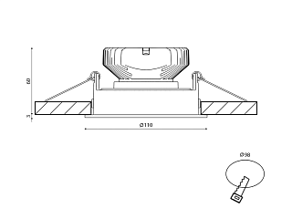 Корпус светильника потолочный встраиваемый  наклонный, COMBO10-WH, Белый, IP20, COMBO10-WH