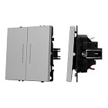 Механизм звонкового выключателя двухклавишный LED SWT-NOBE-MKR2-SFPL-L-IS (230V, 10A) (Arlight, Никель)