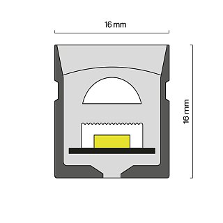 Гибкий неон 16x16 24В 10Вт/м 3000K IP67 10м (вертикальный изгиб)