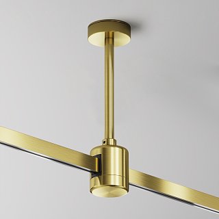 Крепление потолочное Short 138мм с прямым коннектором питания Flarity латунь