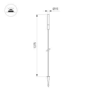 Светильник KT-CATALI-BOLL-H1375-0.5W Warm3000 (BK, 160 deg, 24V) (Arlight, IP65 Металл, 3 года)