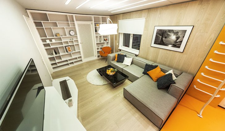 Освещение зоны отдыха светильниками из алюминиевого профиля и светодиодной ленты Arlight встроенными в потолок