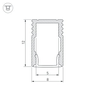 Профиль SL-MINI-8-H12-2000 BLACK (Arlight, Алюминий)