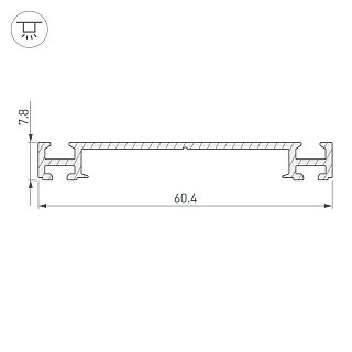 Профиль-держатель PHS-3X-BASE-H7.8-2000 ANOD (Arlight, Алюминий)