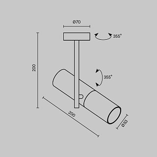 Потолочный светильник Elti GU10 1x10Вт