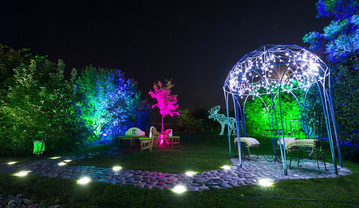 Светодиодные прожекторы Arlight в ландшафтной подсветке