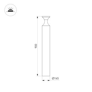 Светильник LGD-LONDARI-BOLL-H900-12W Warm3000 (BK, 125 deg, 230V) (Arlight, IP65 Металл, 3 года)