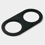 Рамка двойная для MINI COMBO, круглая, черная алюминиевая, MINI-COMBO-R2-BL