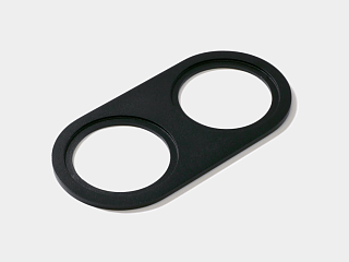 Рамка двойная для MINI COMBO, круглая, черная алюминиевая, MINI-COMBO-R2-BL