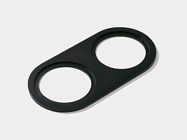 Рамка двойная для MINI COMBO, круглая, черная алюминиевая, MINI-COMBO-R2-BL