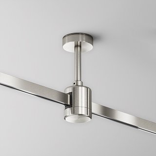 Крепление потолочное Short 78мм с прямым коннектором питания Flarity платина