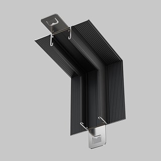 Коннектор угловой внутренний, встраиваемый под ГКЛ 12,5 мм Basity, черный