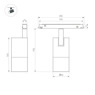 Светильник MAG-ORIENT-SPOT-ZOOM-R65-15W Day4000 (BK, 34-60 deg, 48V) (Arlight, IP20 Металл, 5 лет)