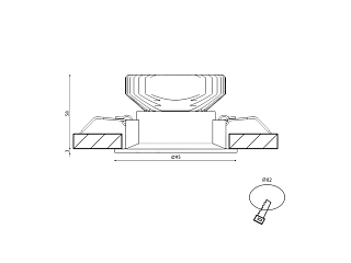 Корпус светильника потолочный встраиваемый, Белый, IP20, COMBO-44-WH