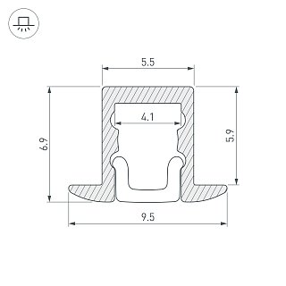 Профиль ARH-MICRO-F-W4-2000 ANOD (Arlight, Алюминий)