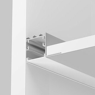 Алюминиевый профиль встраиваемый скрытого монтажа 59x59 (Серебро, 2 м), ALM-5959-S-2M 636014