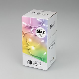 Светодиодная гирлянда ARD-STRING-CLASSIC-10000-CLEAR-100LED-LIVE RGB-DMX (24V, 10W) (Ardecoled, IP65)
