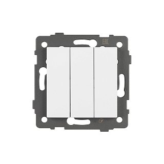 Механизм выключателя трехклавишный непроходной SWT-MK03-PL-WH-V (250V, 10A) (Arlight, -)