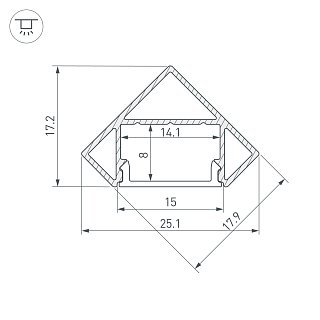 Профиль SL-KANT-H18-2000 BLACK (Arlight, Алюминий)