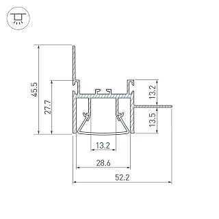 Профиль FOLED-WALL-3000 (Arlight, Алюминий)